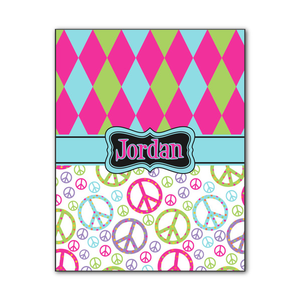 Custom Harlequin & Peace Signs Wood Print - 11x14 (Personalized)
