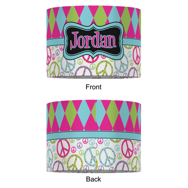 Harlequin & Peace Signs 12" Drum Lampshade - APPROVAL (Fabric)