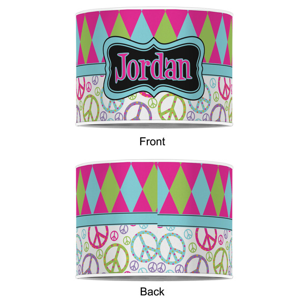 Harlequin & Peace Signs 12" Drum Lampshade - APPROVAL (Poly Film)