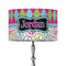 Harlequin & Peace Signs 12" Drum Lampshade - ON STAND (Fabric)