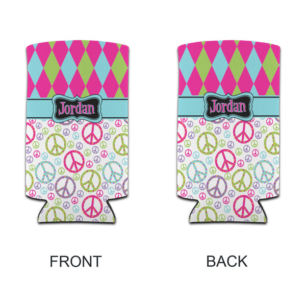 Harlequin & Peace Signs 12oz Tall Can Sleeve - APPROVAL