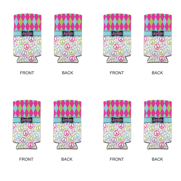 Harlequin & Peace Signs 12oz Tall Can Sleeve - Set of 4 - APPROVAL