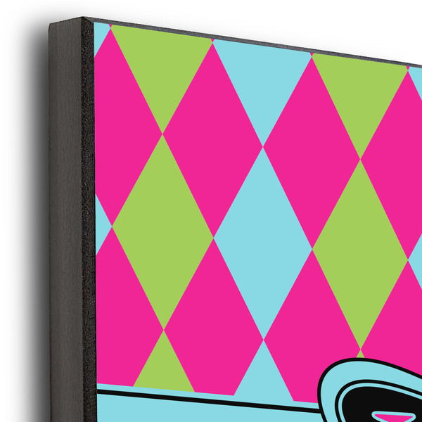 Harlequin & Peace Signs 12x12 Wood Print - Closeup