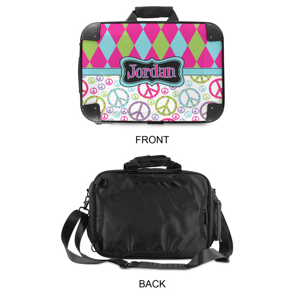 Harlequin & Peace Signs 15" Hard Shell Briefcase - APPROVAL