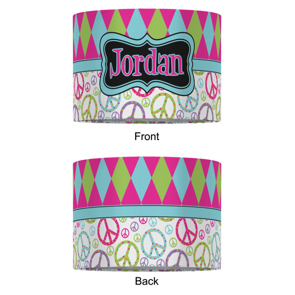 Harlequin & Peace Signs 16" Drum Lampshade - APPROVAL (Fabric)