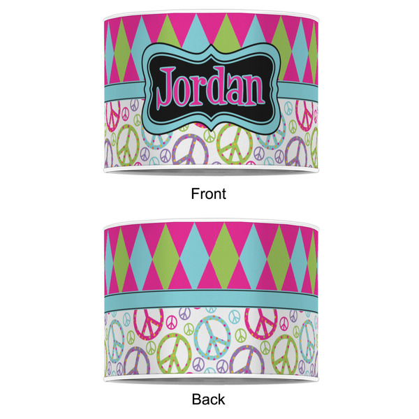 Harlequin & Peace Signs 16" Drum Lampshade - APPROVAL (Poly Film)