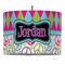 Harlequin & Peace Signs Drum Pendant Lamp (Personalized)