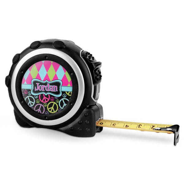 Custom Harlequin & Peace Signs Tape Measure - 16 Ft (Personalized)