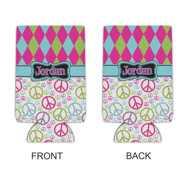 Harlequin & Peace Signs 16oz Can Sleeve - APPROVAL