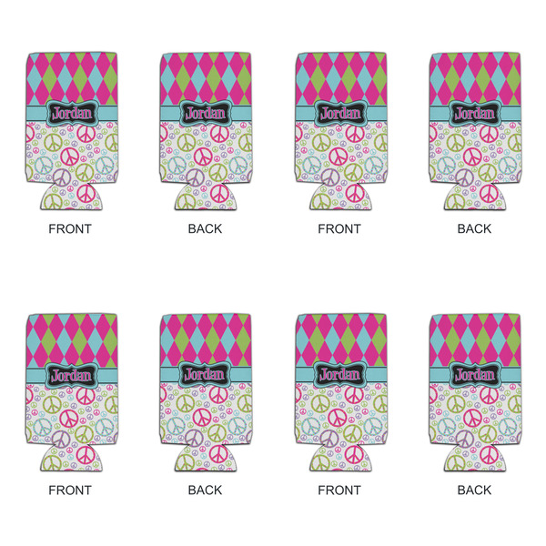 Harlequin & Peace Signs 16oz Can Sleeve - Set of 4 - APPROVAL