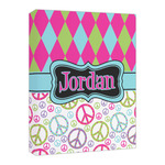Harlequin & Peace Signs Canvas Print - 16x20 (Personalized)