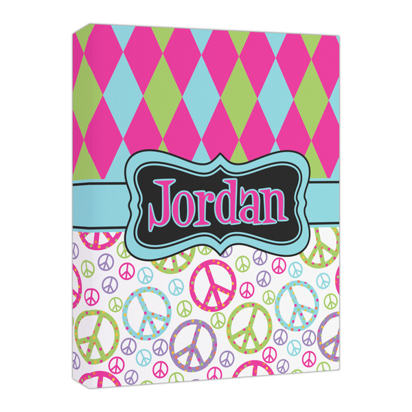 Custom Harlequin & Peace Signs Canvas Print - 16x20 (Personalized)