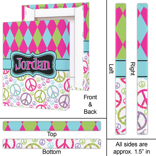 Harlequin & Peace Signs 16x20 - Canvas Print - Approval