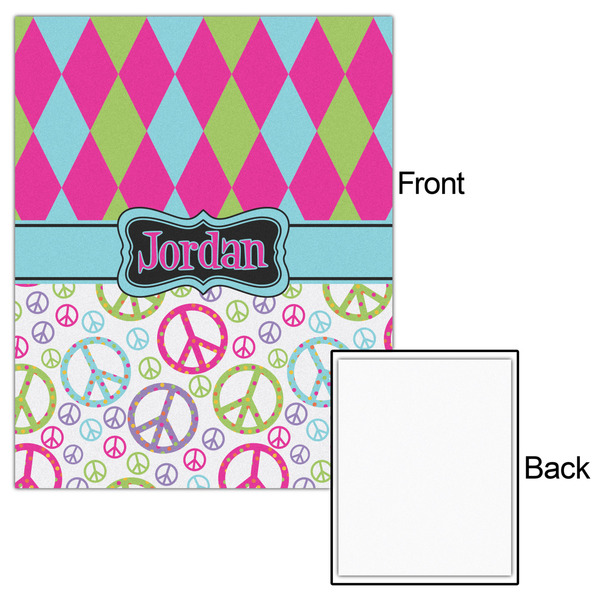 Harlequin & Peace Signs 16x20 - Matte Poster - Front & Back