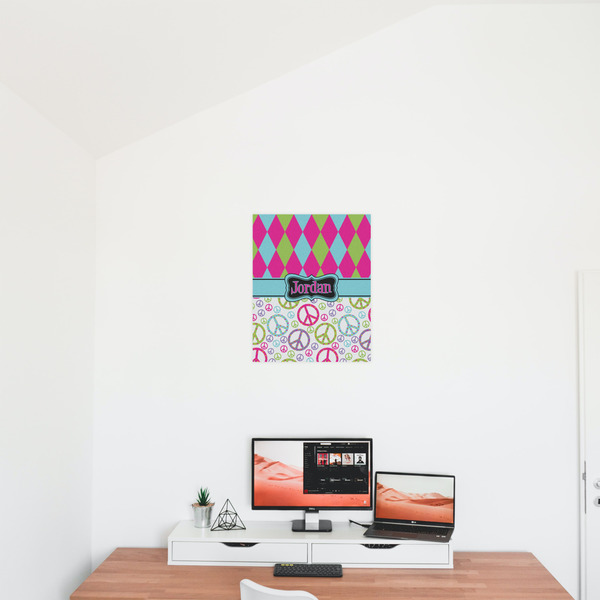 Harlequin & Peace Signs 16x20 - Matte Poster - On the Wall