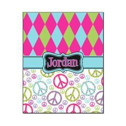 Harlequin & Peace Signs Wood Print - 16x20 (Personalized)
