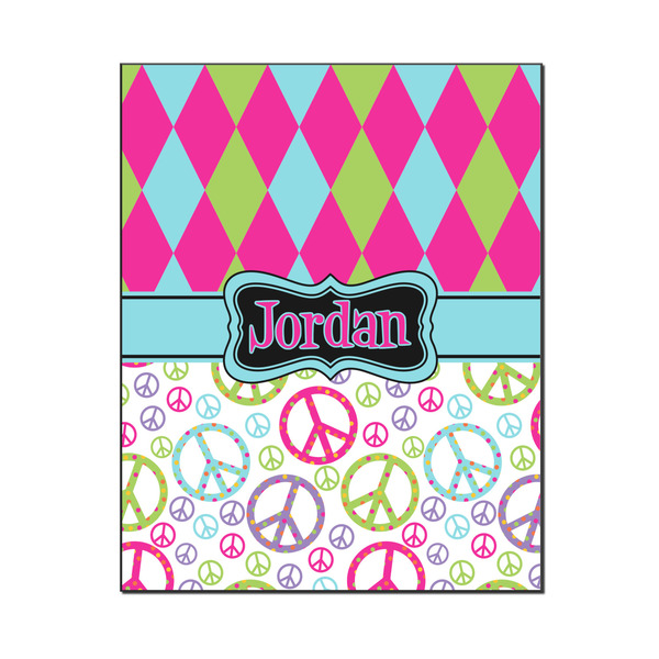 Custom Harlequin & Peace Signs Wood Print - 16x20 (Personalized)