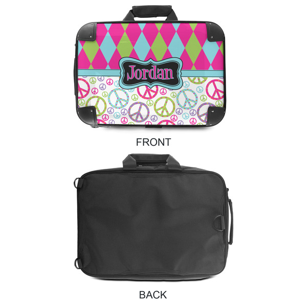 Harlequin & Peace Signs 18" Laptop Briefcase - APPROVAL