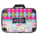 Harlequin & Peace Signs Hard Shell Briefcase - 18" (Personalized)