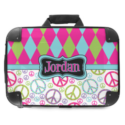 Harlequin & Peace Signs Hard Shell Briefcase - 18" (Personalized)