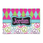 Harlequin & Peace Signs 2' x 3' Indoor Area Rug (Personalized)