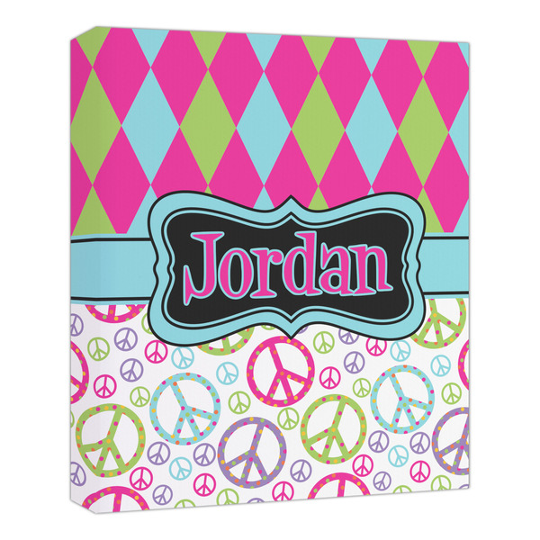 Custom Harlequin & Peace Signs Canvas Print - 20x24 (Personalized)