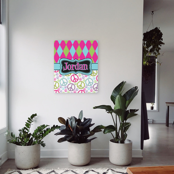 Harlequin & Peace Signs 20x24 - Canvas Print - In Context