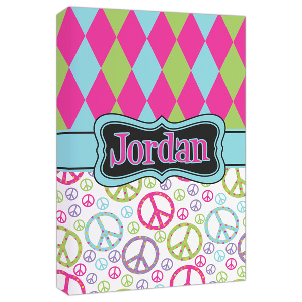 Custom Harlequin & Peace Signs Canvas Print - 20x30 (Personalized)