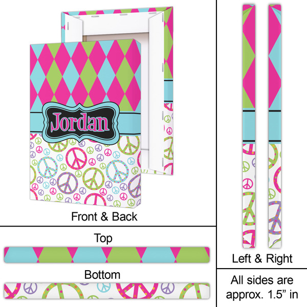 Harlequin & Peace Signs 20x30 - Canvas Print - Approval