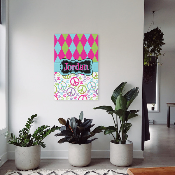 Harlequin & Peace Signs 20x30 - Canvas Print - In Context