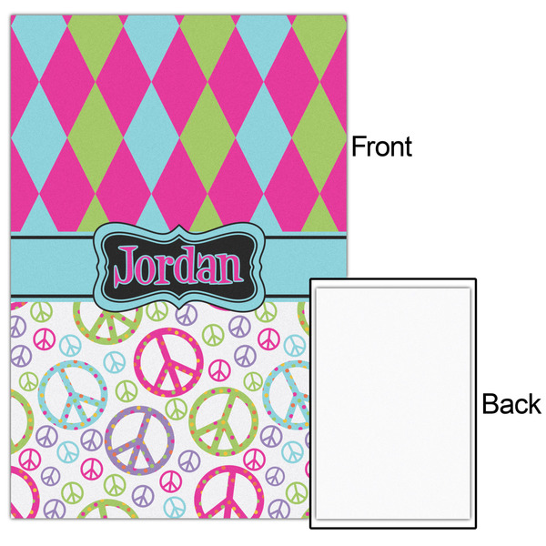 Harlequin & Peace Signs 20x30 - Matte Poster - Front & Back