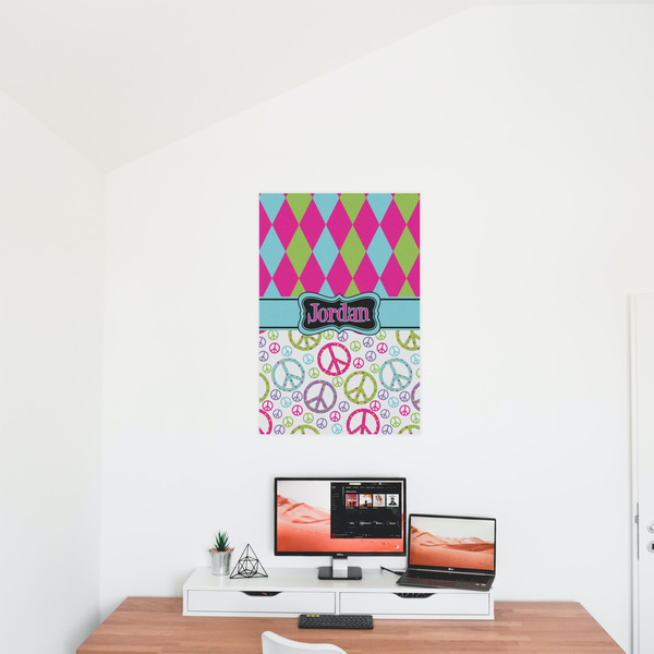 Harlequin & Peace Signs 20x30 - Matte Poster - On the Wall