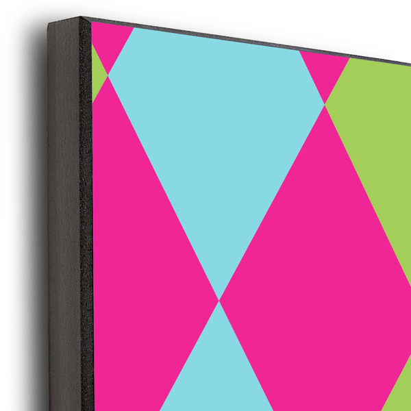 Harlequin & Peace Signs 20x30 Wood Print - Closeup