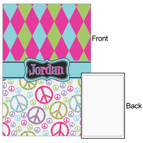 Harlequin & Peace Signs 24x36 - Matte Poster - Front & Back