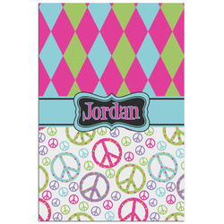 Harlequin & Peace Signs Poster - Matte - 24x36 (Personalized)