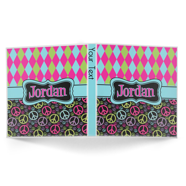 Harlequin & Peace Signs 3-Ring Binder Approval- 1in