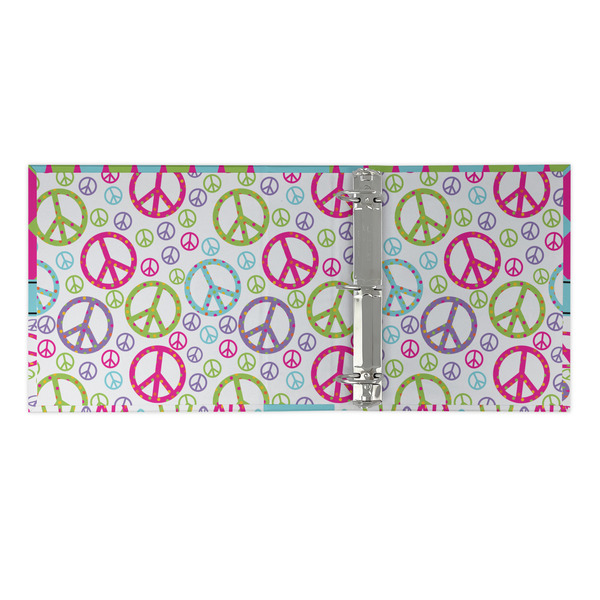 Harlequin & Peace Signs 3 Ring Binders - Full Wrap - 2" - OPEN INSIDE