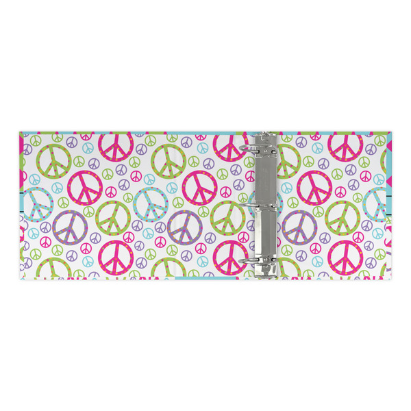 Harlequin & Peace Signs 3 Ring Binders - Full Wrap - 3" - OPEN INSIDE