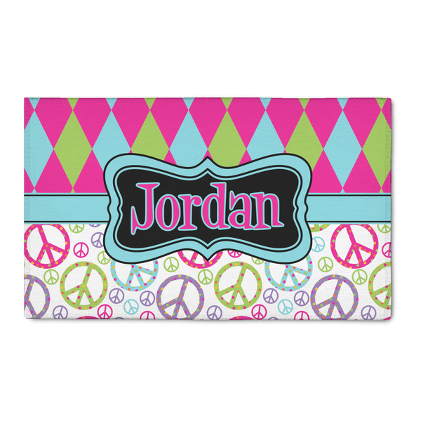 Custom Harlequin & Peace Signs 3' x 5' Indoor Area Rug (Personalized)