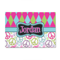 Harlequin & Peace Signs 4' x 6' Patio Rug (Personalized)