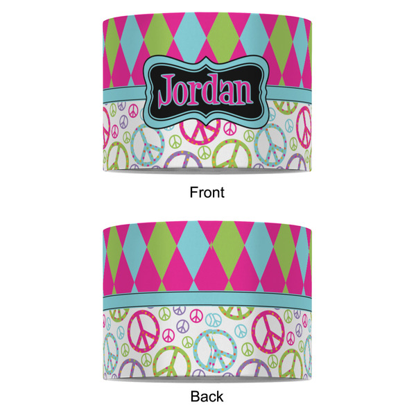 Harlequin & Peace Signs 8" Drum Lampshade - APPROVAL (Fabric)