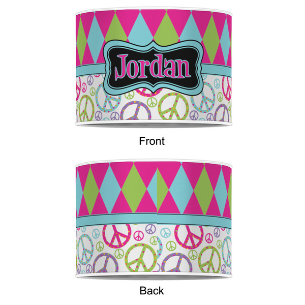Harlequin & Peace Signs 8" Drum Lampshade - APPROVAL (Poly Film)