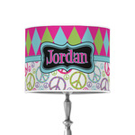 Harlequin & Peace Signs 8" Drum Lamp Shade - Poly-film (Personalized)