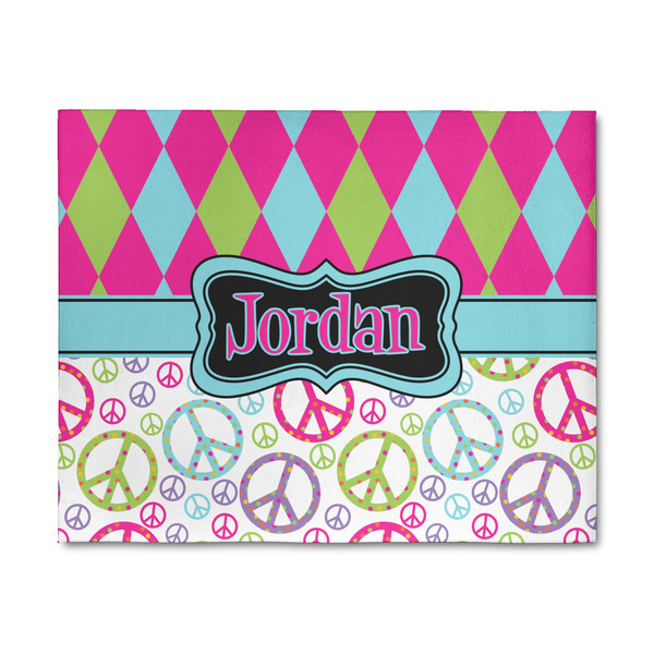 Custom Harlequin & Peace Signs 8' x 10' Indoor Area Rug (Personalized)