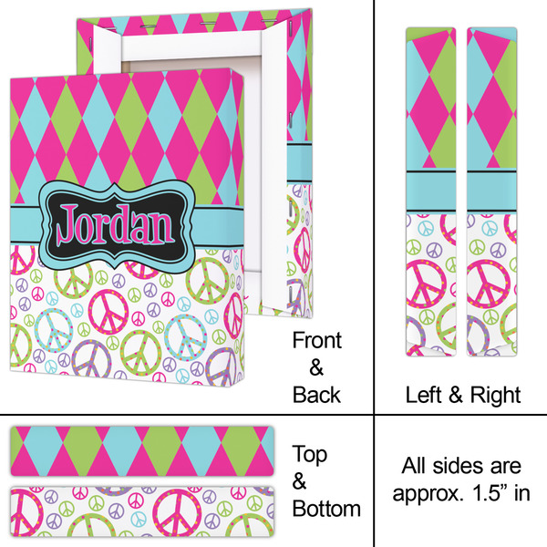 Harlequin & Peace Signs 8x10 - Canvas Print - Approval