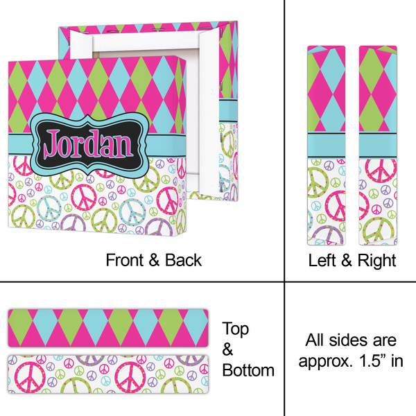 Harlequin & Peace Signs 8x8 - Canvas Print - Approval