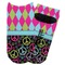 Harlequin & Peace Signs Adult Ankle Socks - Single Pair - Front and Back