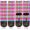 Harlequin & Peace Signs Adult Crew Socks - Double Pair - Front and Back - Apvl
