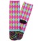 Harlequin & Peace Signs Adult Crew Socks - Single Pair - Front and Back