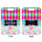 Harlequin & Peace Signs Aluminum Luggage Tag (Front + Back)